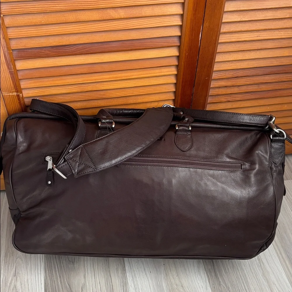 Cintas Brown Large Cowhide Leather Men’s‎ Duffle Travel Weekend Bag Leather Bag